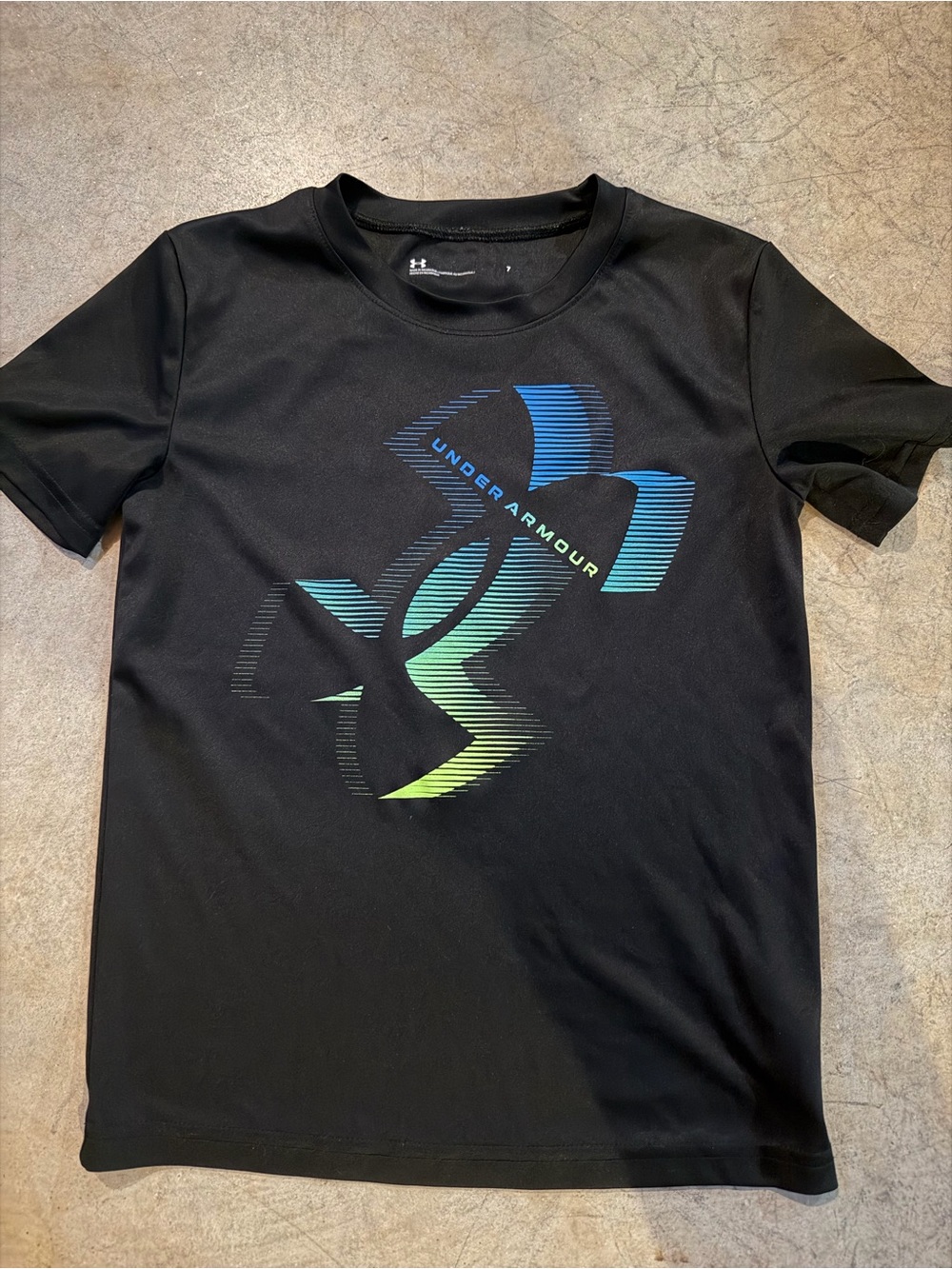 Under Armour Black Short-Sleeve Tee with Blue and Green Graphic